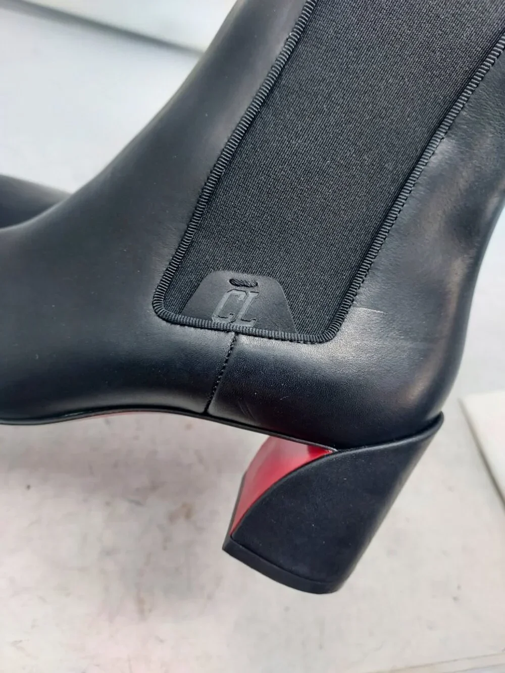 Christian Louboutin Black Leather Turelastic Chelsea Boot